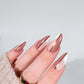 Mocha Mousse | French Tip | Copper Foil | Custom Press On Nails