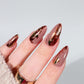 Mocha Mousse | Gold Copper Foil | Custom Press On Nails