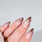 Mocha Mousse French Chrome | Custom Press On Nails