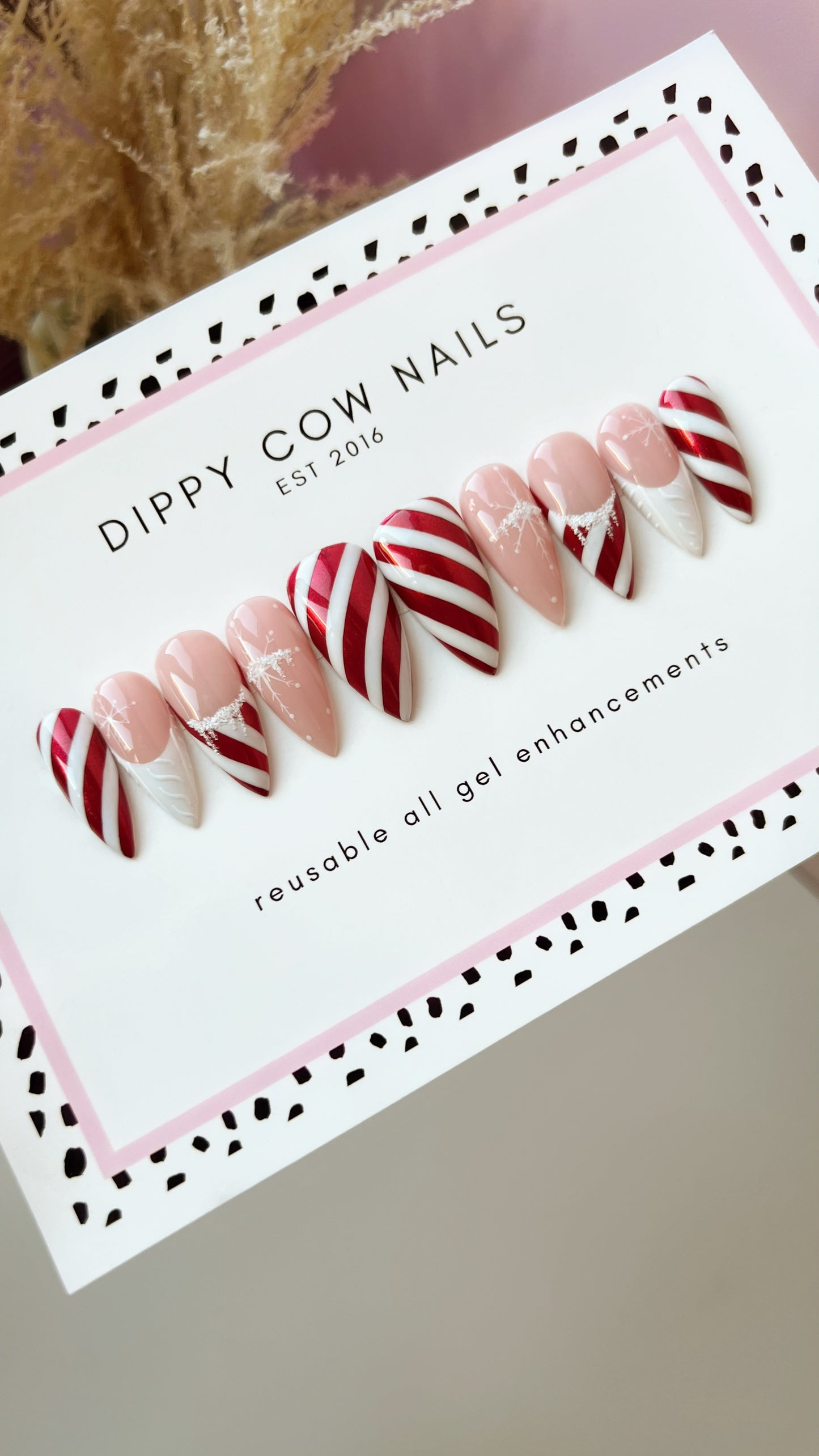 Candy Cane | Custom Christmas Press On Nails