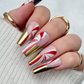 Gold Candy Cane | Custom Christmas Press On Nails